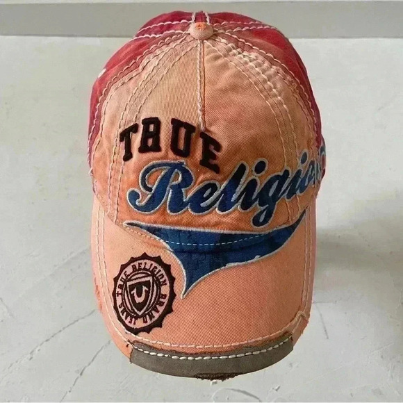 True Religion Bandana Distressed Embroidered Baseball Trucker Hat Cap NWT - Picture 8 of 12